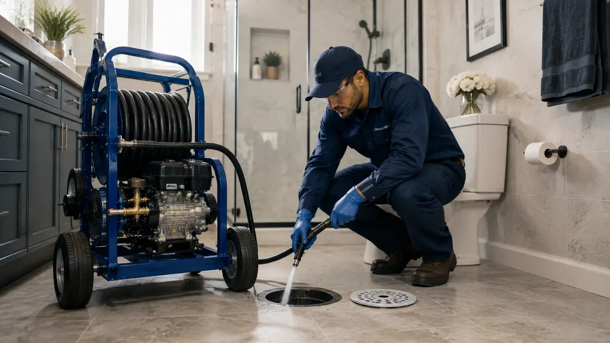 Bathroom Drain Hydro Jetting in Fountain Valley