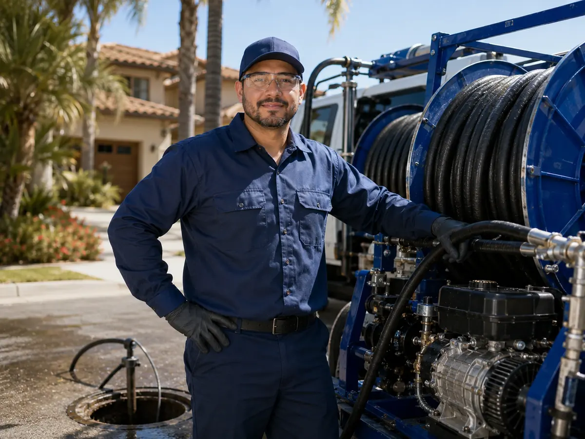 Hydro jet sewer cleaning in Fountain Valley